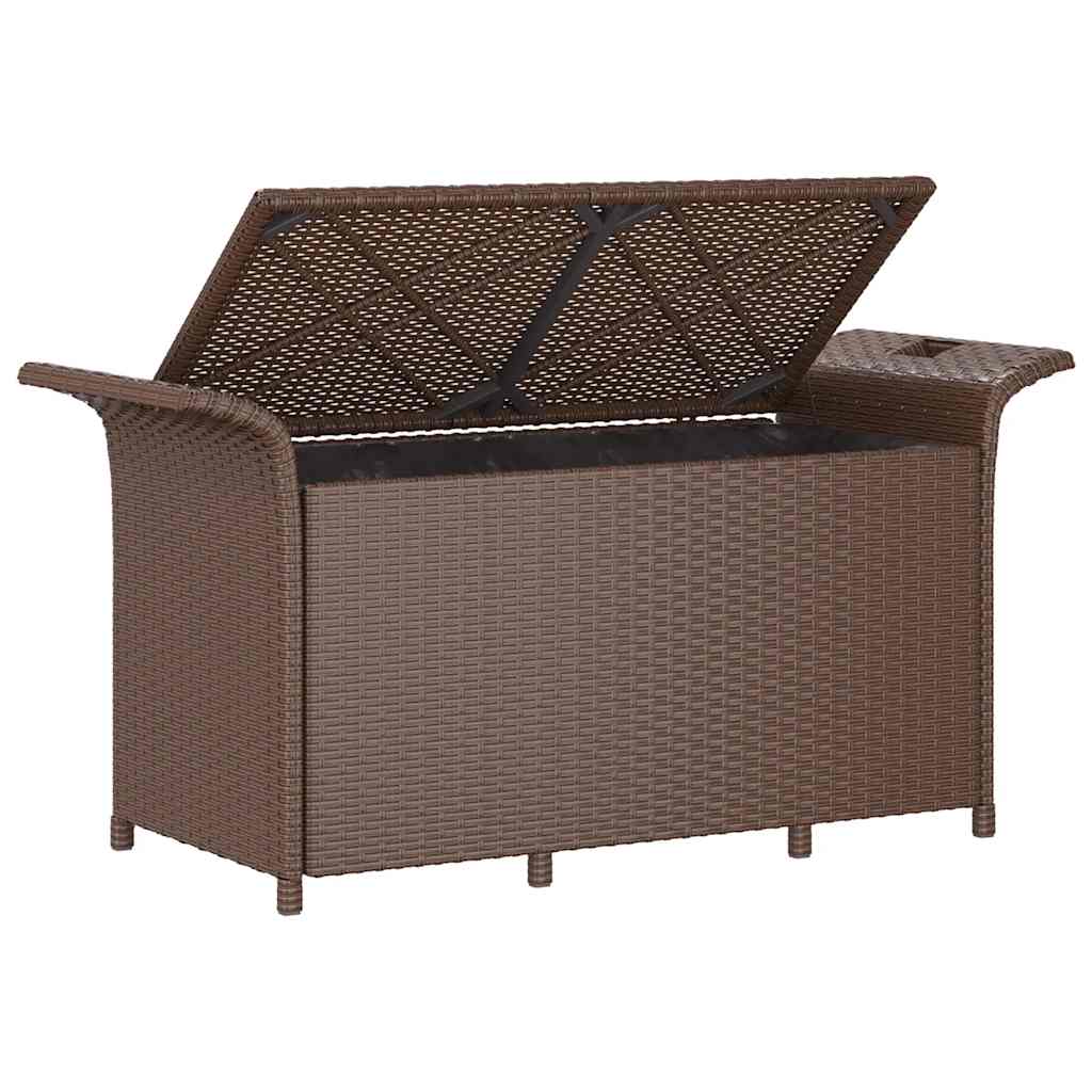 Vrtna klupa s jastukom smeđa 116 x 46 x 57 cm od poliratana