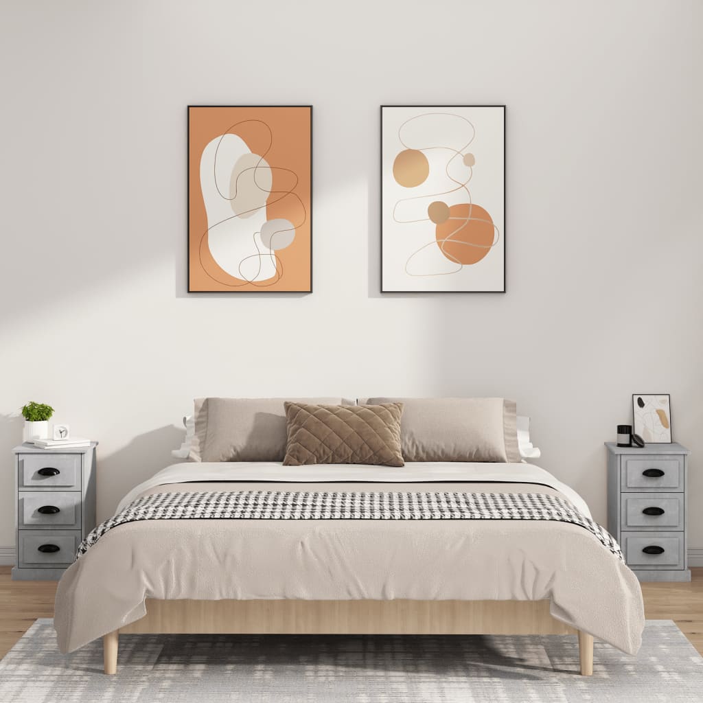 Noćni ormarić siva boja betona 39x39x67 cm konstruirano drvo