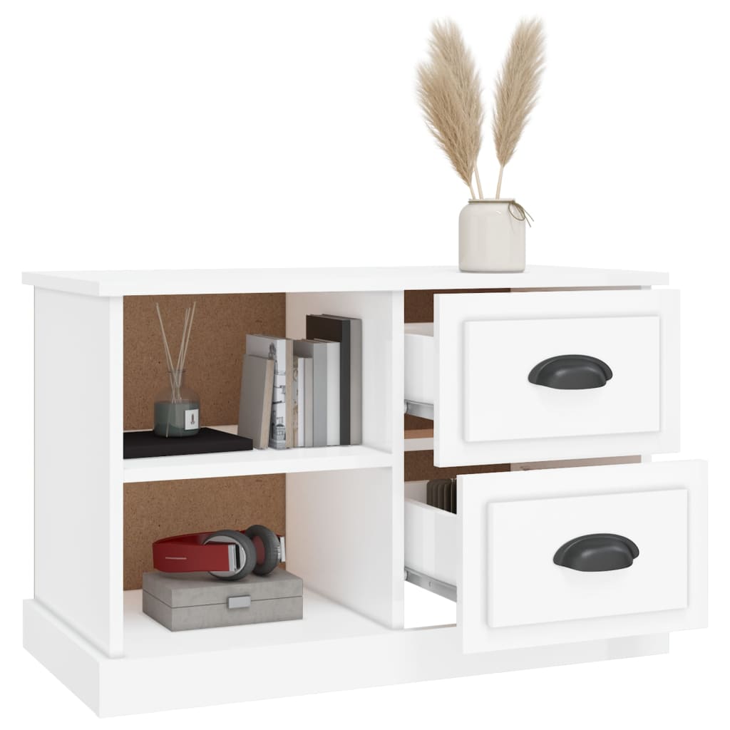 TV ormarić sjajni bijeli 73x35,5x47,5 cm od konstruiranog drva