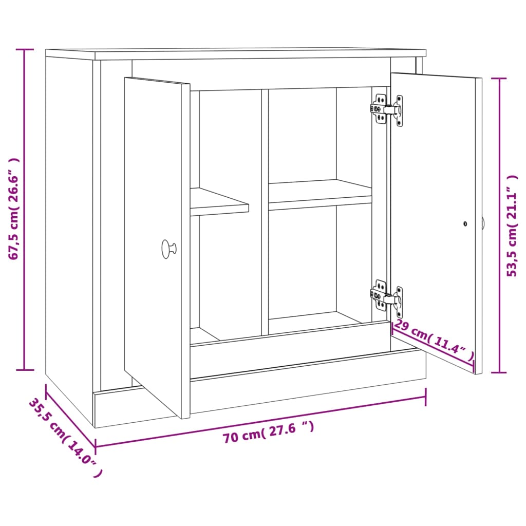 Komoda siva sonome 70x35,5x67,5 cm konstruirano drvo