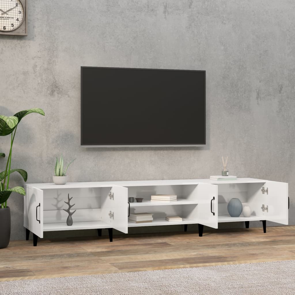 TV ormarić sjajni bijeli 180x31,5x40 cm od konstruiranog drva