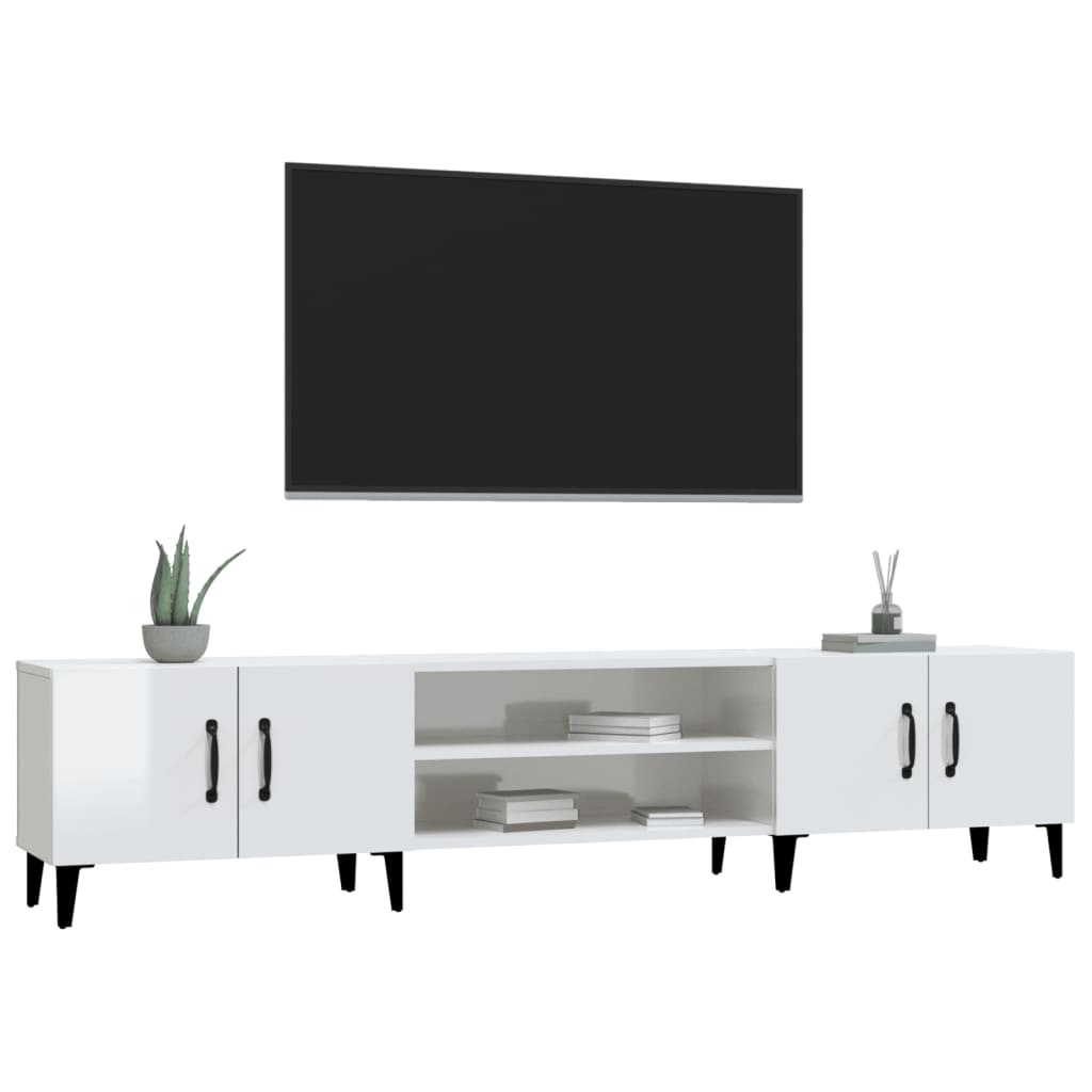 TV ormarić sjajni bijeli 180x31,5x40 cm od konstruiranog drva