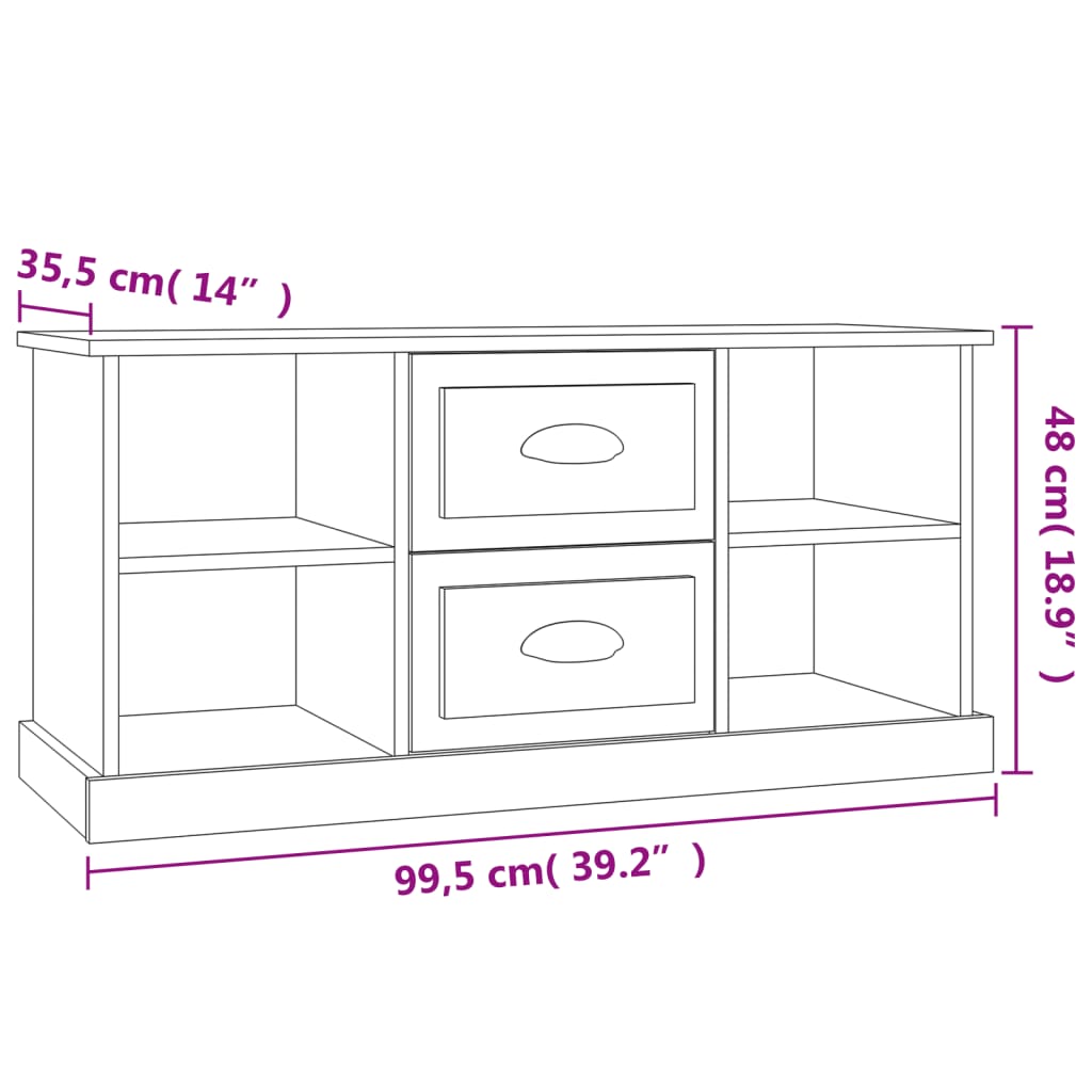 TV ormarić boja hrasta sonome 99,5x35,5x48 cm konstruirano drvo