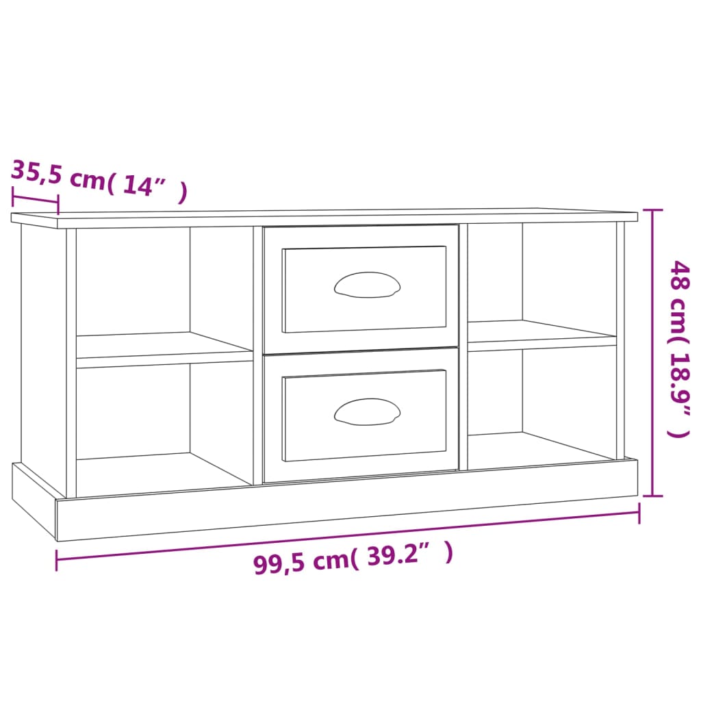 TV ormarić boja hrasta sonome 99,5x35,5x48 cm konstruirano drvo