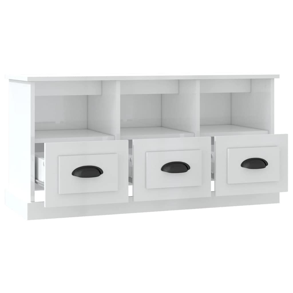 TV ormarić sjajni bijeli 100x35x50 cm od konstruiranog drva