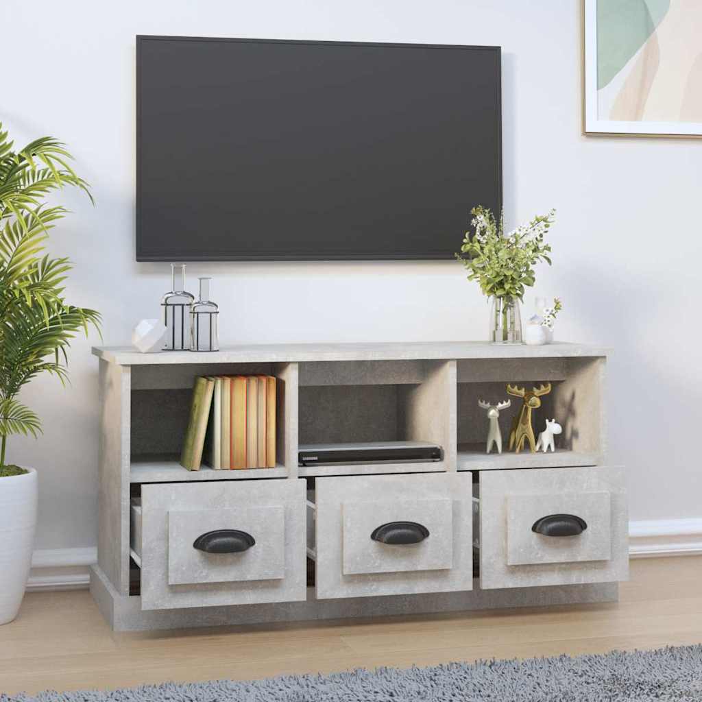 TV ormarić boja betona 100x35x50 cm od konstruiranog drva