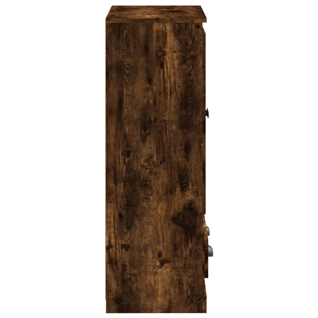 Visoka komoda dimljeni hrast 60x35,5x103,5cm konstruiranog drva