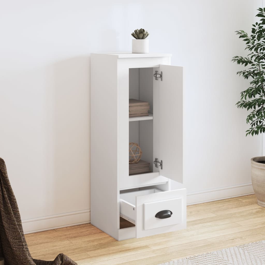 Visoka komoda bijela 36 x 35,5 x 103,5 cm od konstruiranog drva