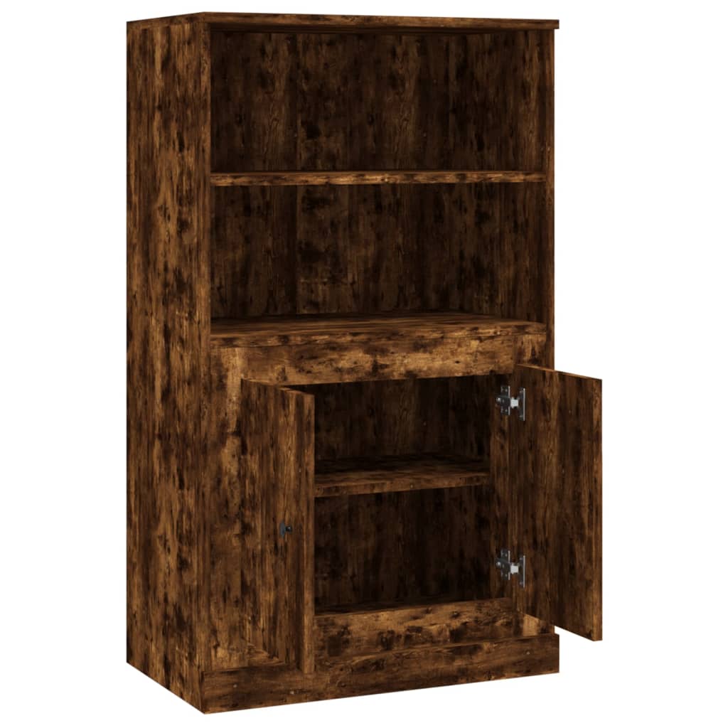 Visoka komoda dimljeni hrast 60x35,5x103,5cm konstruiranog drva