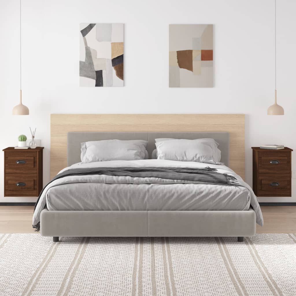 Zidni noćni ormarići 2 kom smeđa boja hrasta 41,5x36x53 cm