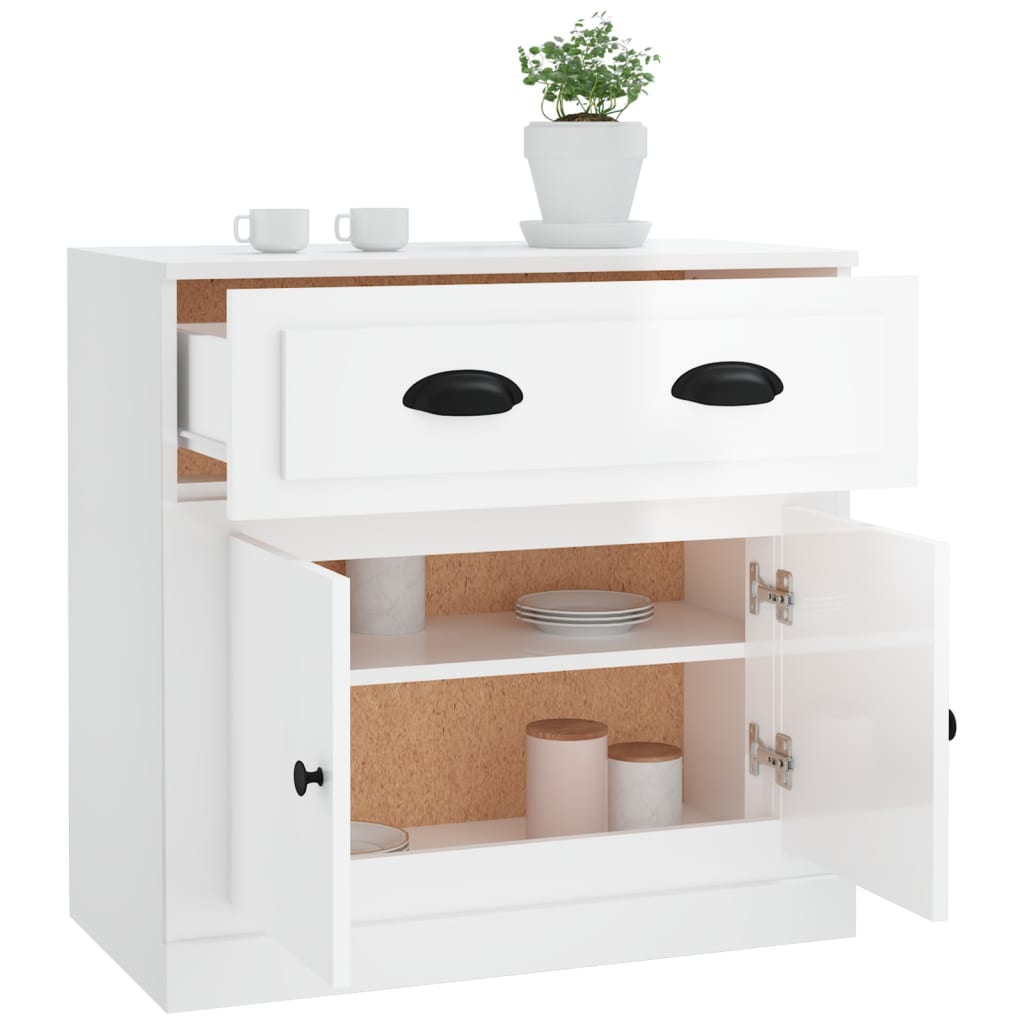 Komoda sjajna bijela 70x35,5x67,5 cm od konstruiranog drva