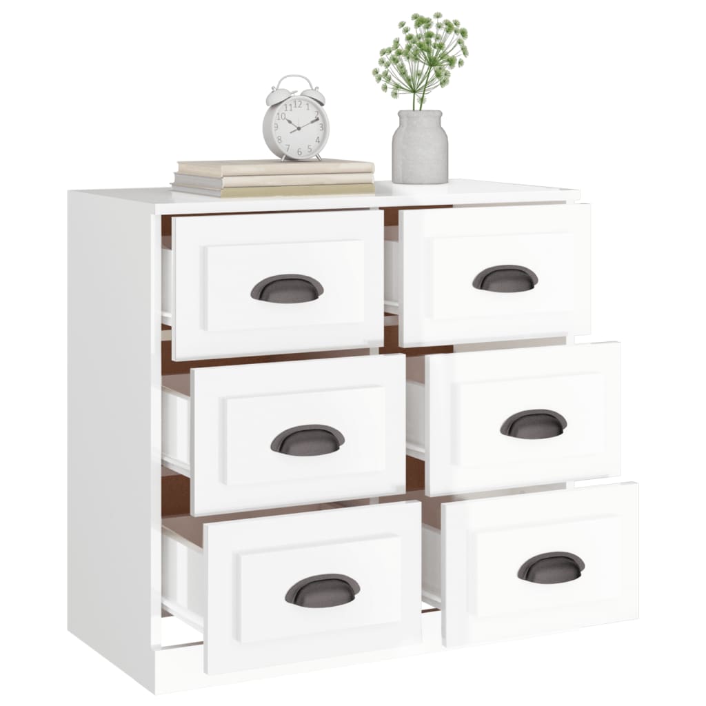 Komoda sjajna bijela 70x35,5x67,5 cm od konstruiranog drva