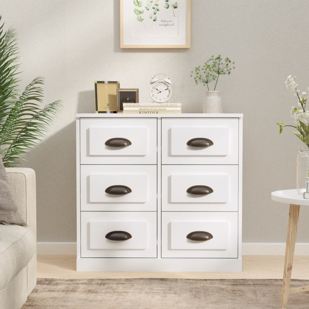 Komoda sjajna bijela 70x35,5x67,5 cm od konstruiranog drva