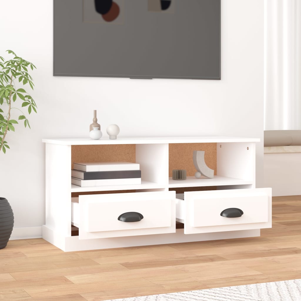 TV ormarić bijeli 93 x 35,5 x 45 cm od konstruiranog drva