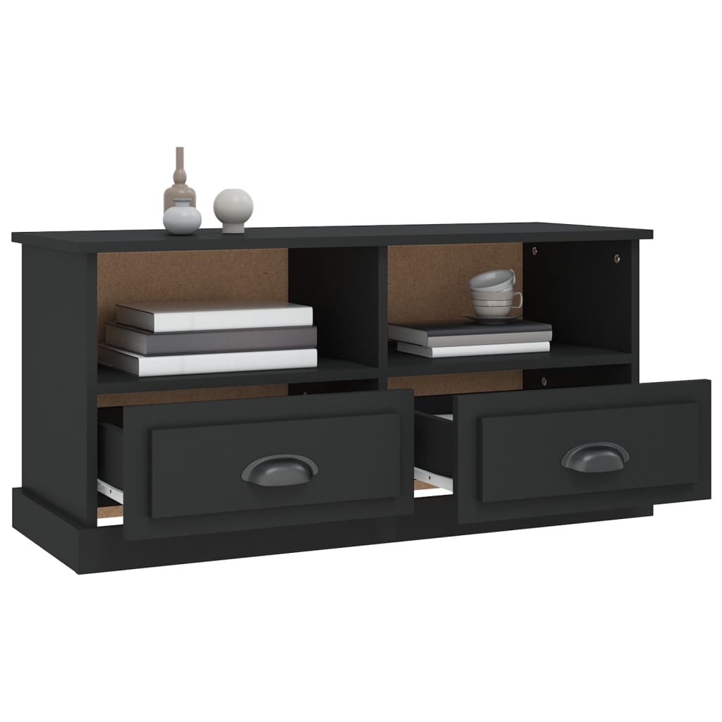 TV ormarić crni 93 x 35,5 x 45 cm od konstruiranog drva