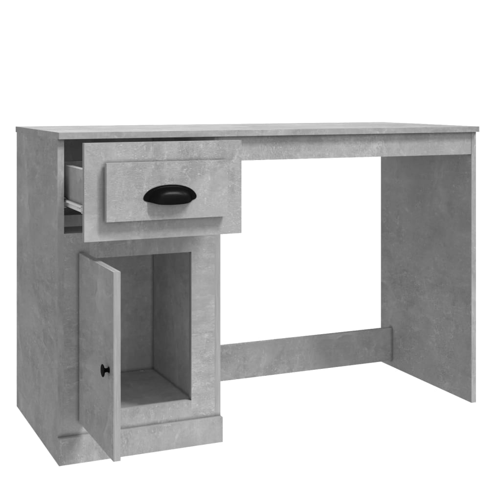 Radni stol s ladicom siva boja betona 115 x 50 x 75 cm drveni