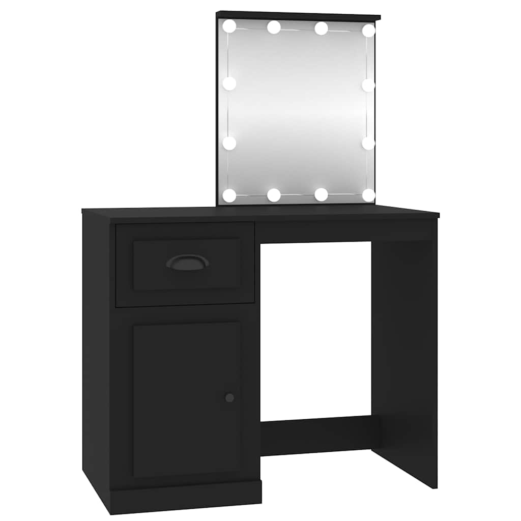 Toaletni stolić LED crni 90 x 50 x 132,5 cm konstruirano drvo