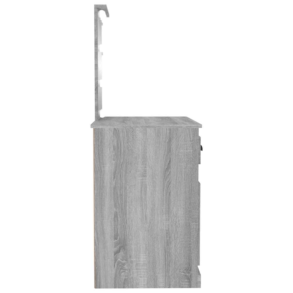 Toaletni stolić LED boja hrasta sonome 90x50x132,5 cm drveni