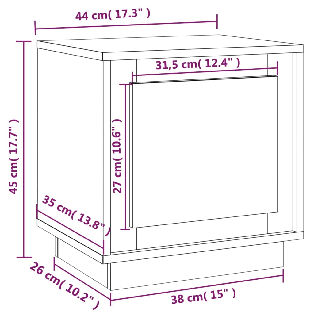 Noćni ormarići 2 kom crni 44 x 35 x 45 cm od konstruiranog drva