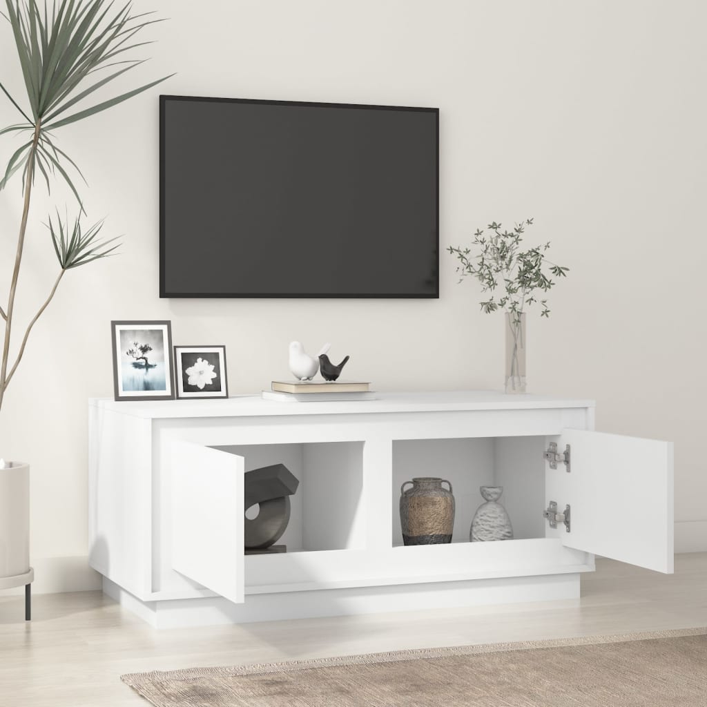 Stolić za kavu sjajni bijeli 102x50x44 cm konstruirano drvo