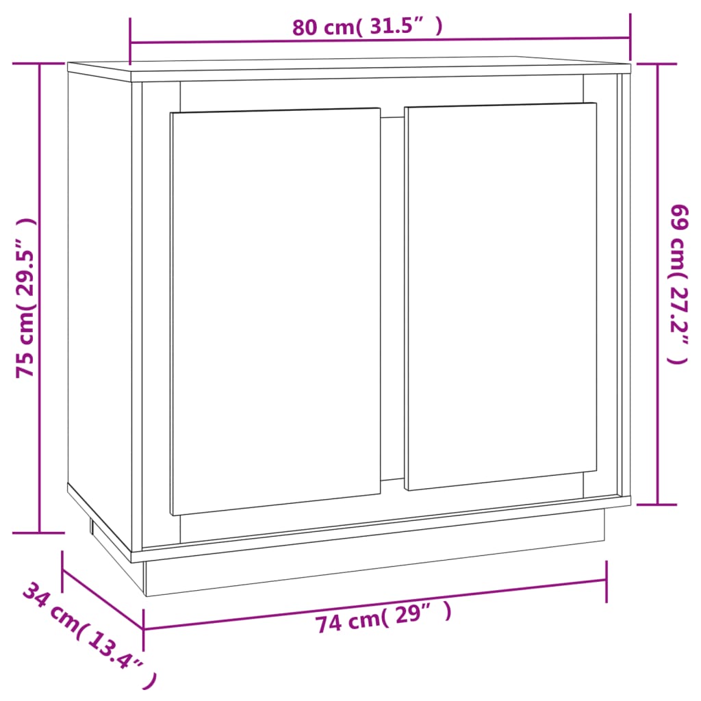 Komoda boja hrasta sonome 80 x 34 x 75 cm od konstruiranog drva