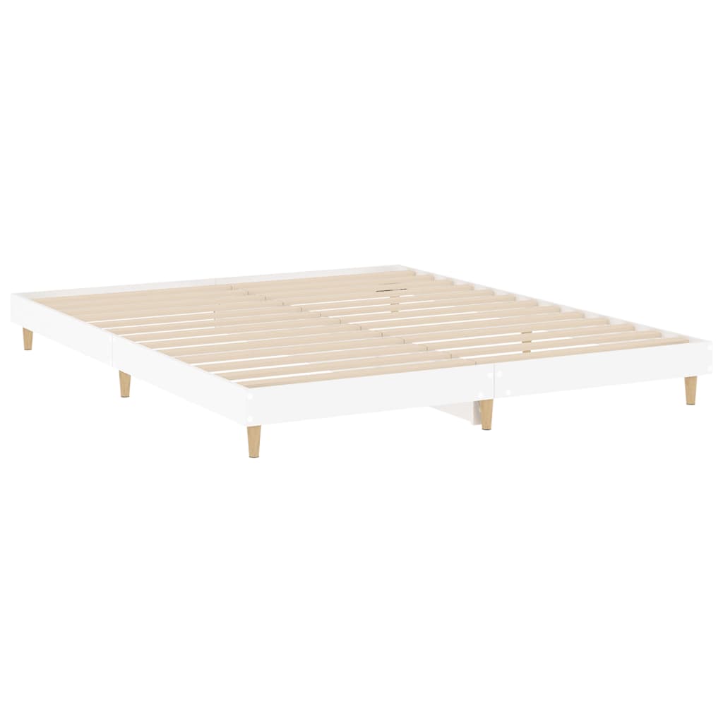 Okvir za krevet bijeli 200 x 200 cm od konstruiranog drva