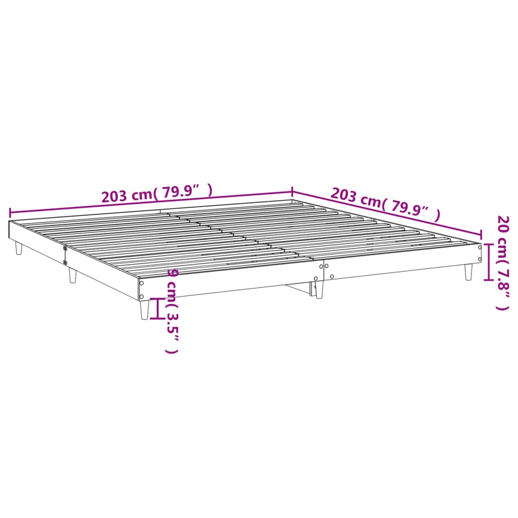 Okvir za krevet bijeli 200 x 200 cm od konstruiranog drva
