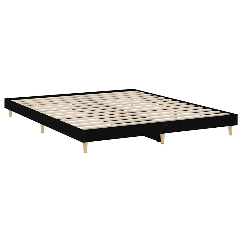 Okvir kreveta crni 120 x 200 cm od konstruiranog drva