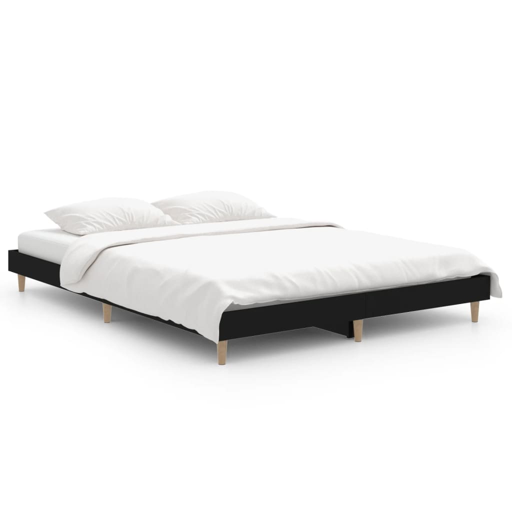 Okvir za krevet crni 140x190 cm konstruirano drvo