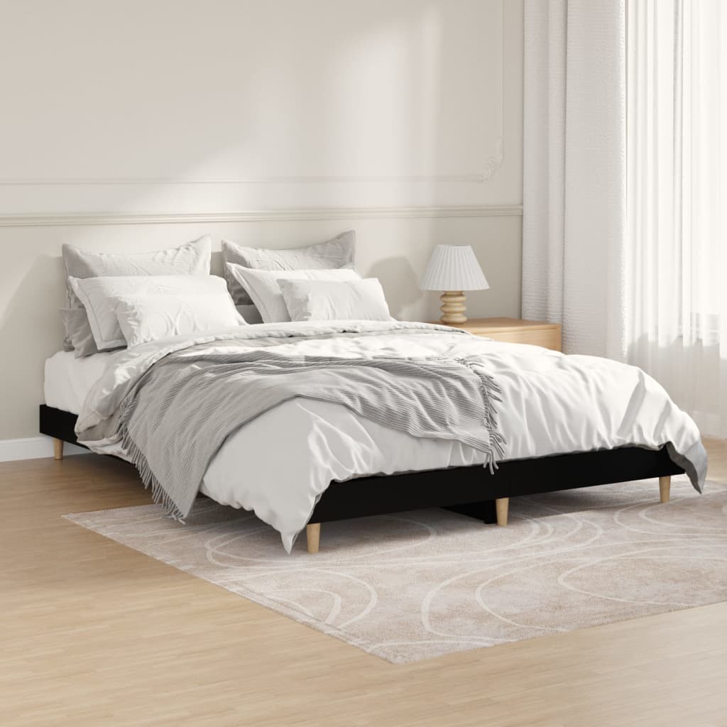 Okvir za krevet crni 140x190 cm konstruirano drvo