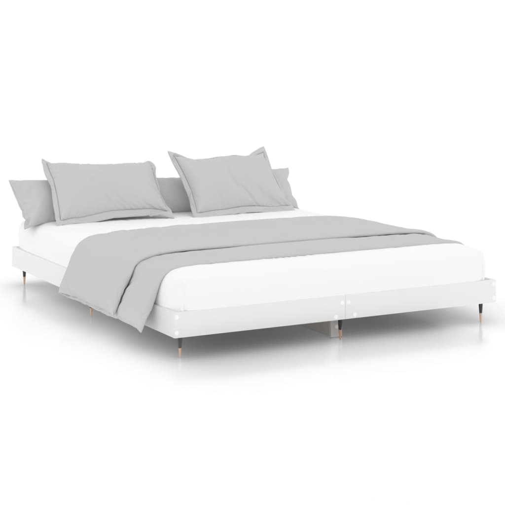 Okvir za krevet bijeli 200 x 200 cm od konstruiranog drva