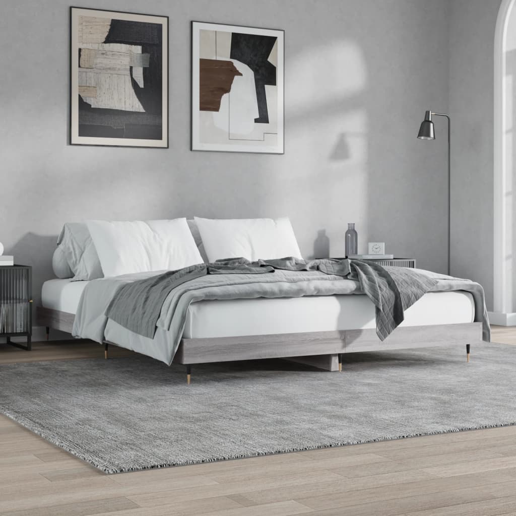 Okvir za krevet boja hrasta 120 x 200 cm od konstruiranog drva