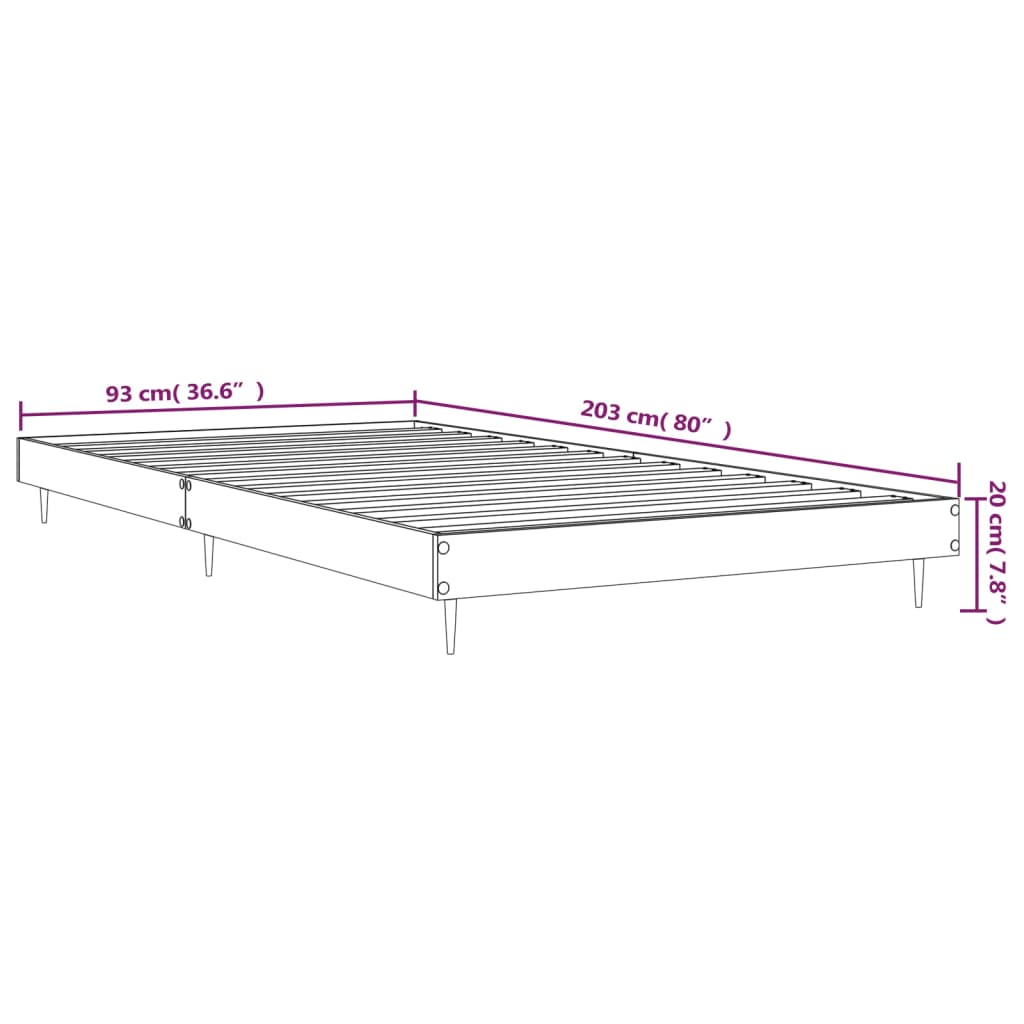 Okvir za krevet crni 90x200 cm konstruirano drvo