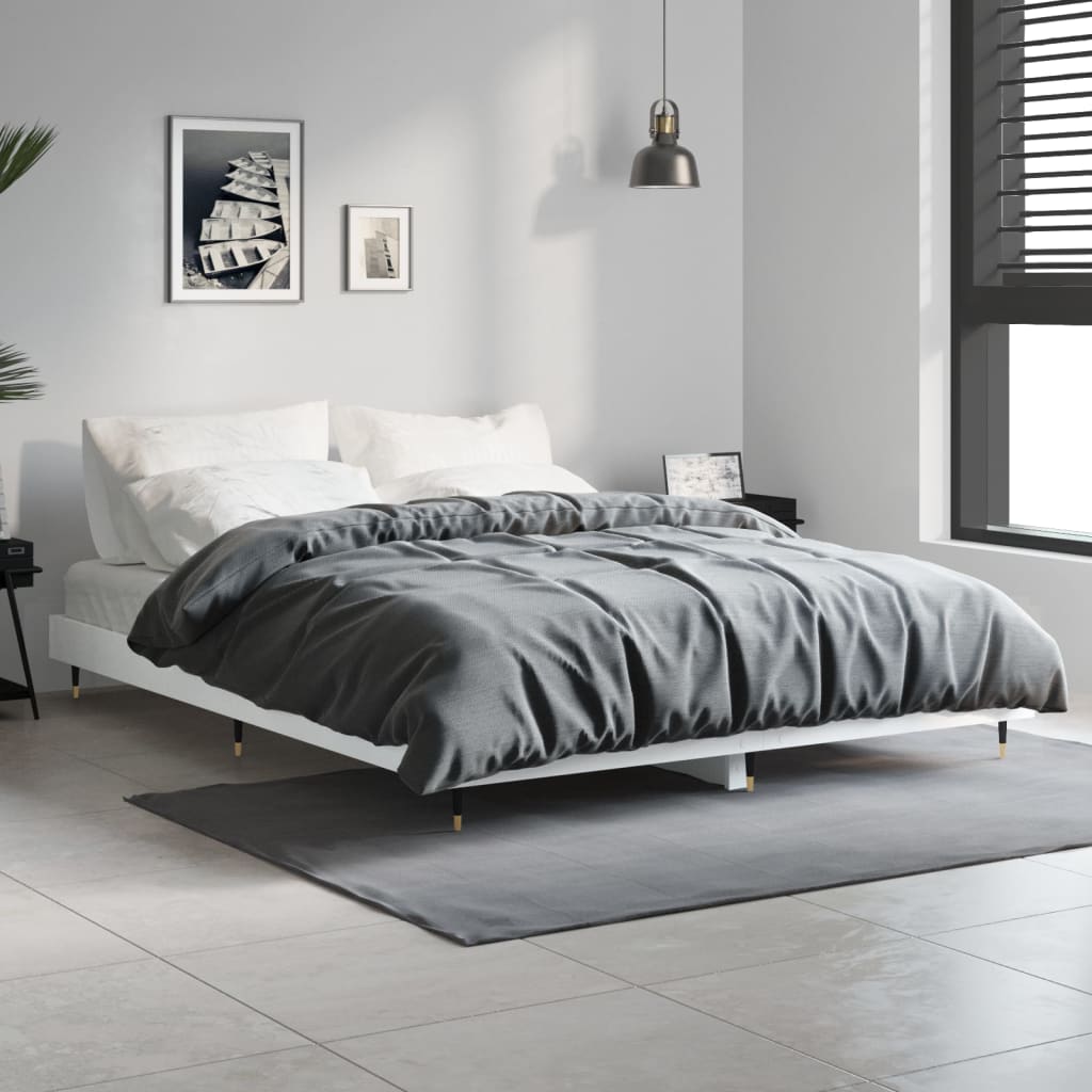 Okvir za krevet bijela 140x190 cm konstruirano drvo