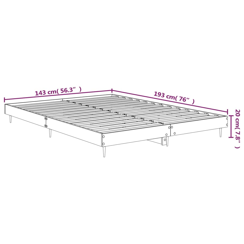Okvir za krevet bijela 140x190 cm konstruirano drvo