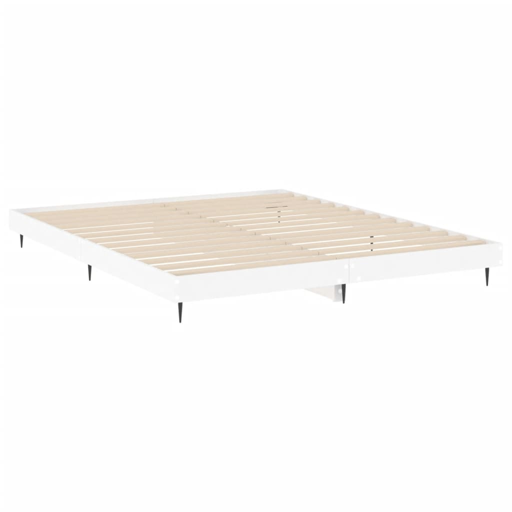 Okvir za krevet bijeli 200 x 200 cm od konstruiranog drva