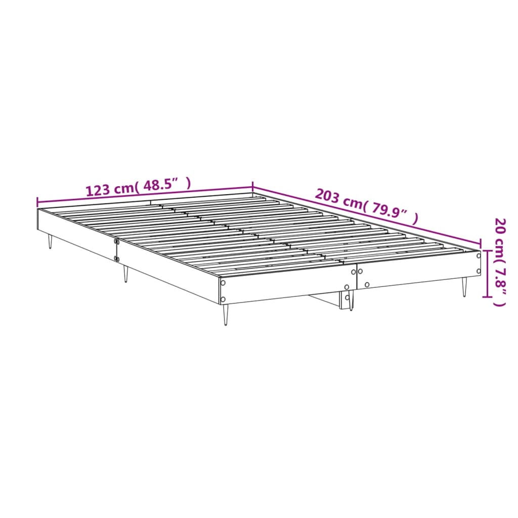 Okvir za krevet boja hrasta 120 x 200 cm od konstruiranog drva