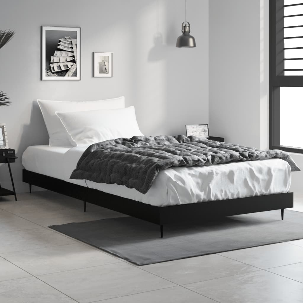 Okvir za krevet crni 90x200 cm konstruirano drvo
