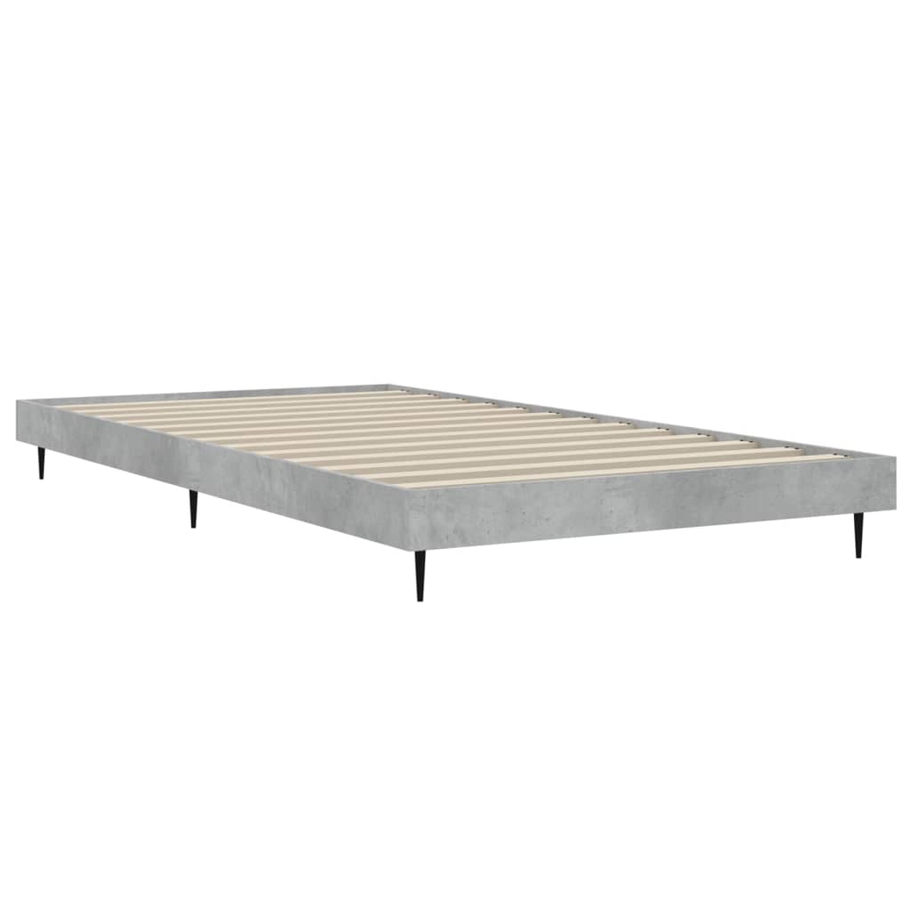 Okvir kreveta boja betona 90x200 cm od konstruiranog drva