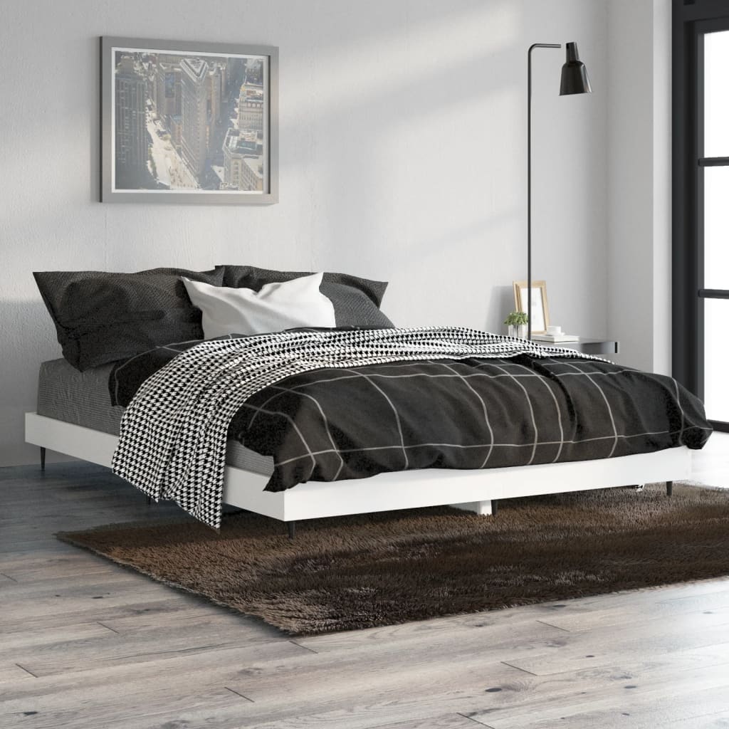Okvir za krevet bijela 140x190 cm konstruirano drvo