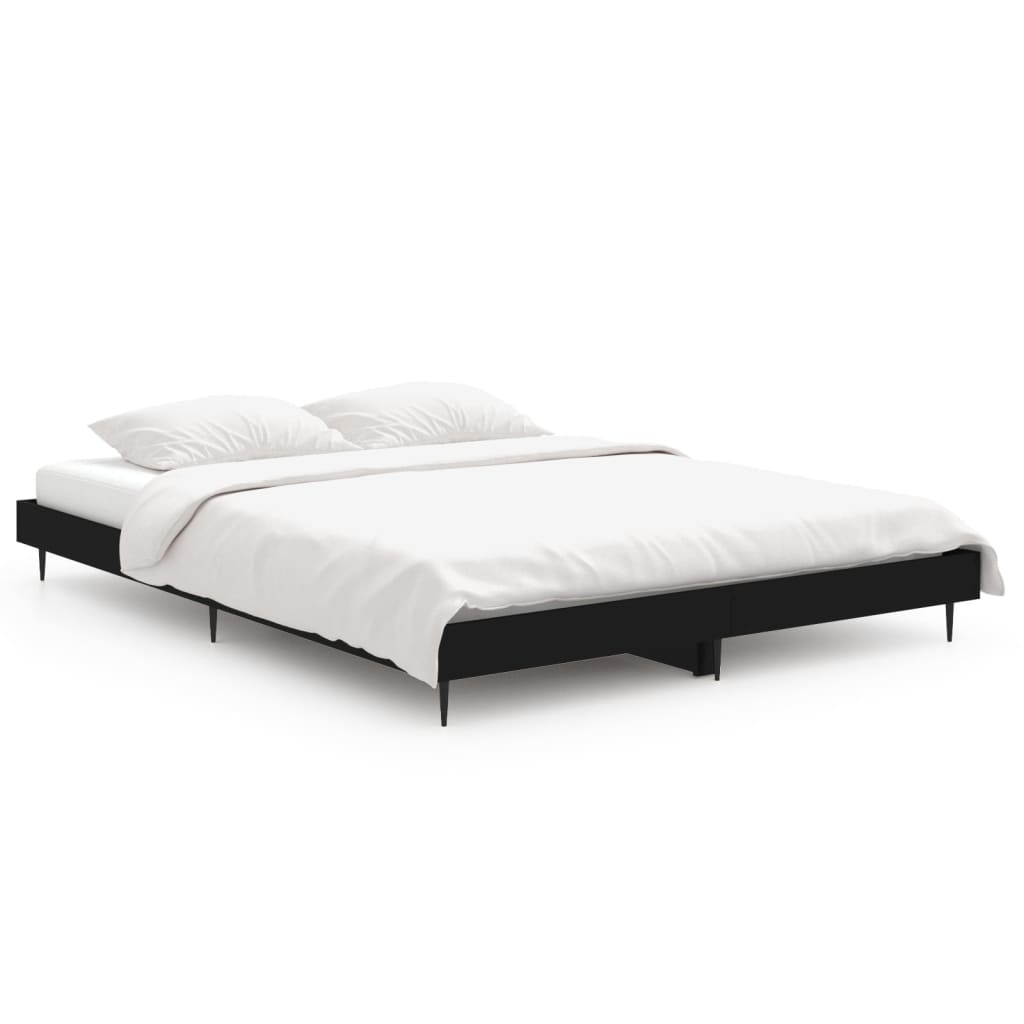 Okvir za krevet crni 140x190 cm konstruirano drvo