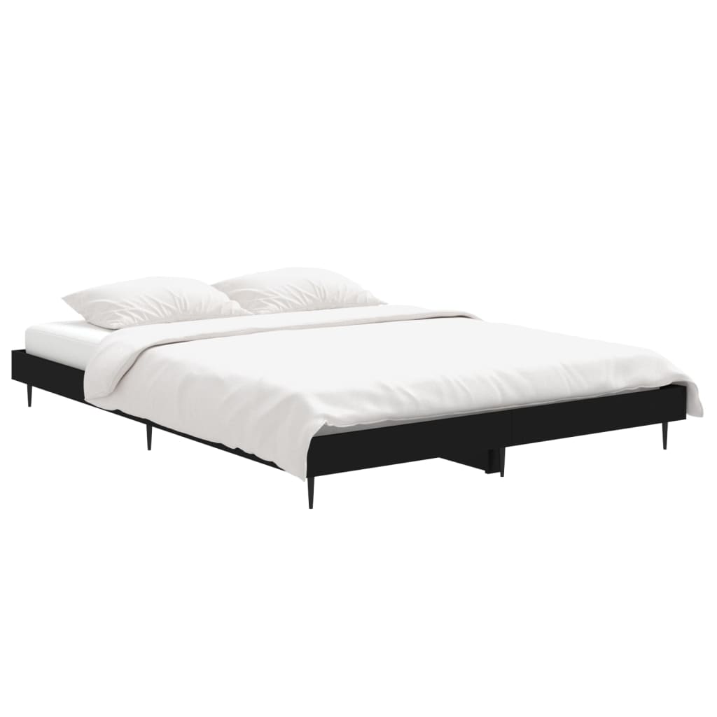 Okvir za krevet crni 140x190 cm konstruirano drvo
