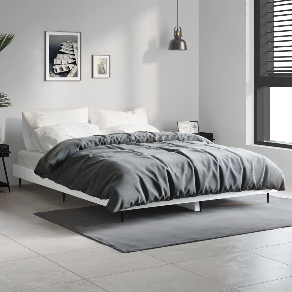 Okvir za krevet bijeli 135x190 cm konstruirano drvo