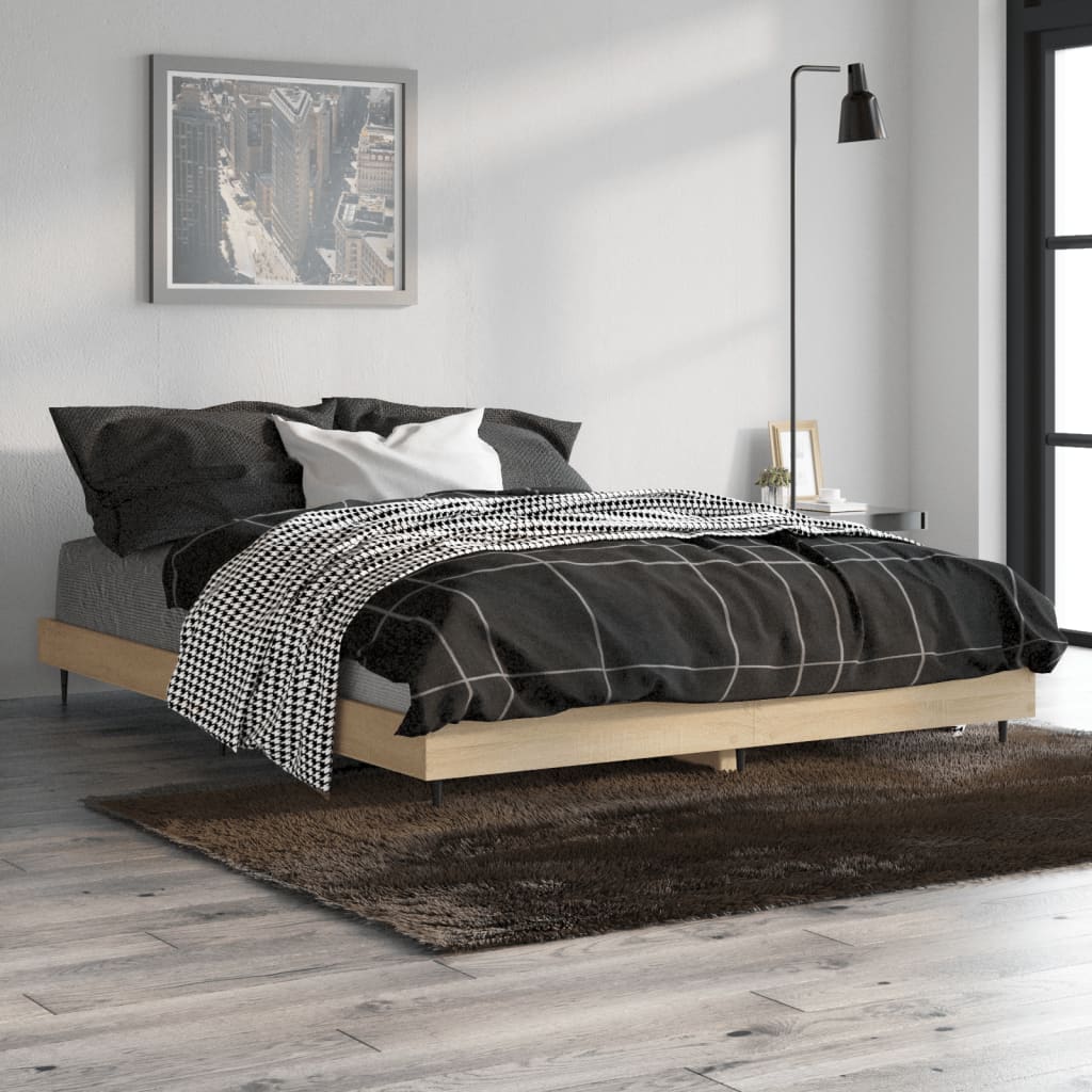 Okvir za krevet boja hrasta 135x190 cm od konstruiranog drva
