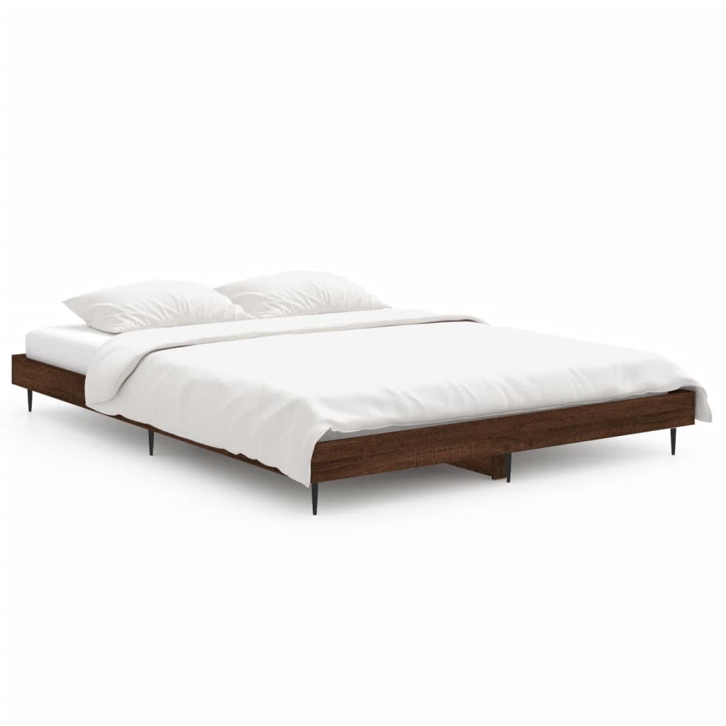 Okvir za krevet smeđi hrast 135x190 cm konstruirano drvo
