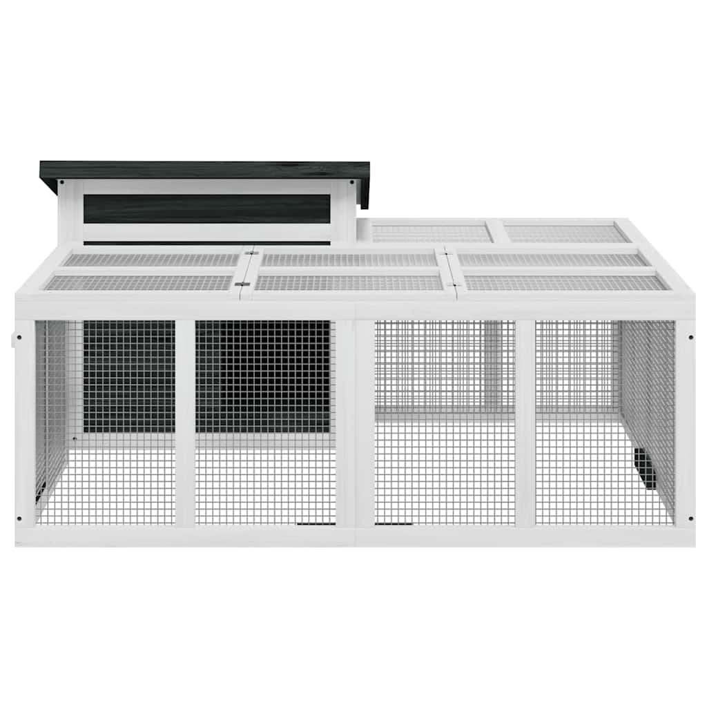 Kavez za zečeve sivi 144 x 123 x 67,5 cm od masivne borovine