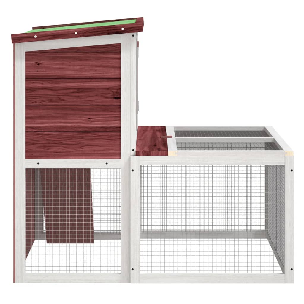 Kavez za zečeve boja kave 102x90x84,5 cm od masivne borovine
