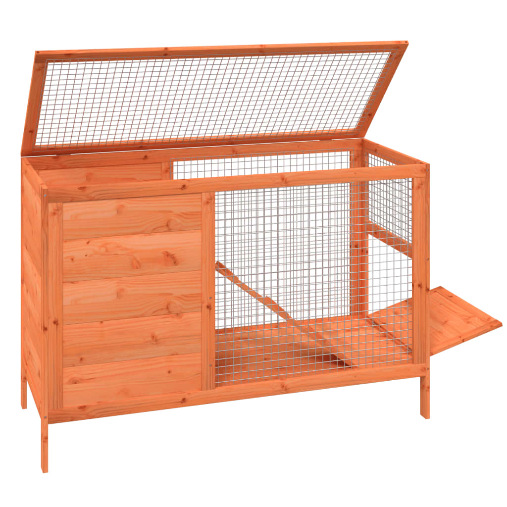 Kavez za zečeve smeđi 103 x 44 x 69,5 cm od masivne borovine