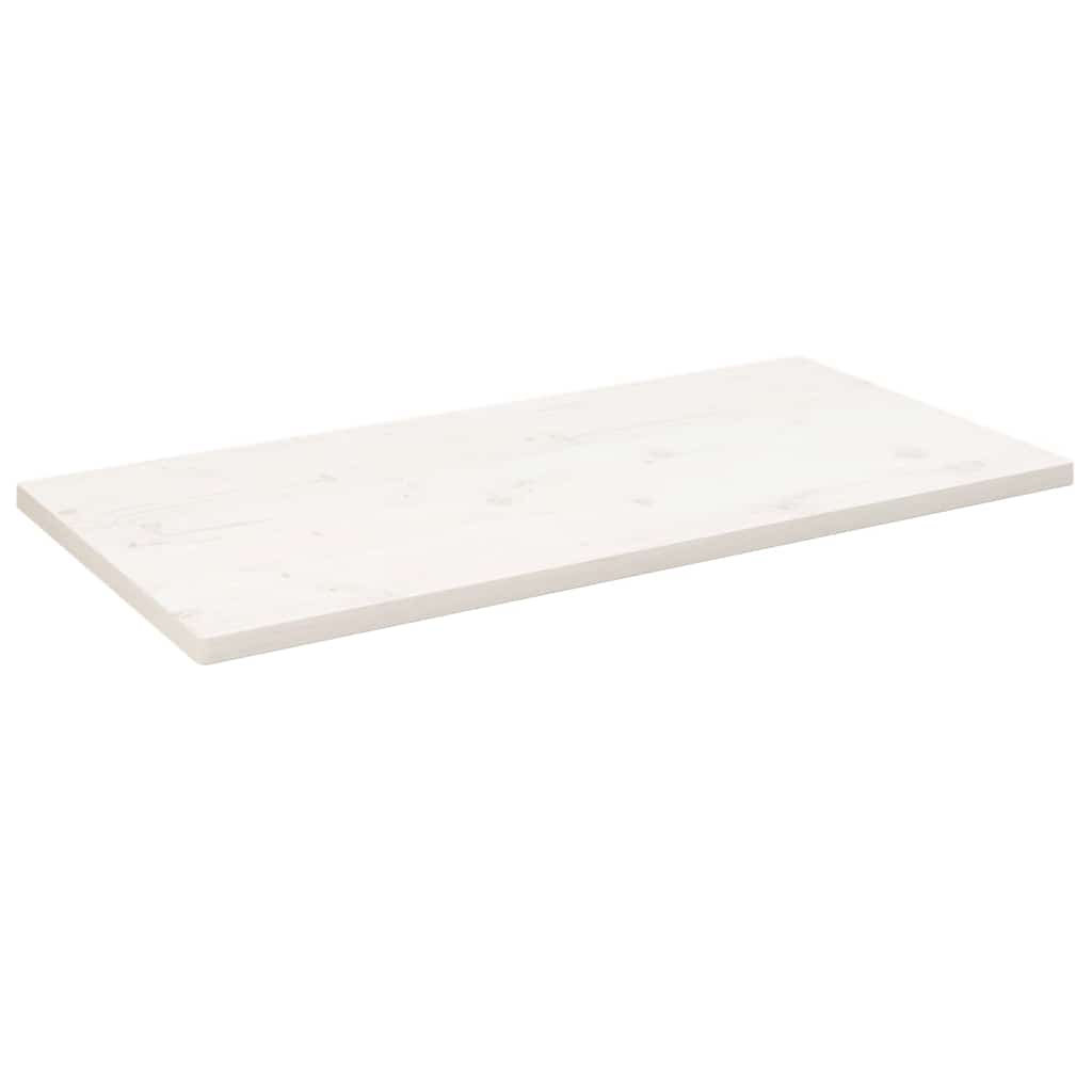Ploča za stol bijela 110x60x2,5 cm masivna borovina pravokutna
