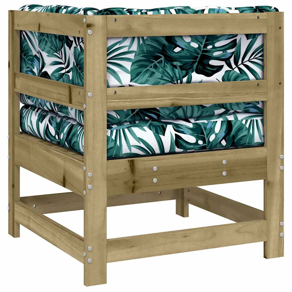 Kutna sofa od impregnirane borovine s jastucima
